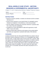 Motion Sensors & Experimental Uncertainty Real-World Case Study sample page