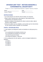Motion Sensors & Experimental Uncertainty Spanish Unit Test sample page