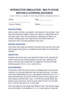 Multi-Stage Motion & Stopping Distance Interactive Simulation sample page