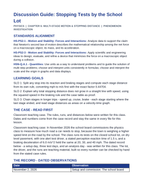 Multi-Stage Motion & Stopping Distance Phenomena-Based Lesson: Stopping Tests by the School Lot Teacher Discussion Guide sample page