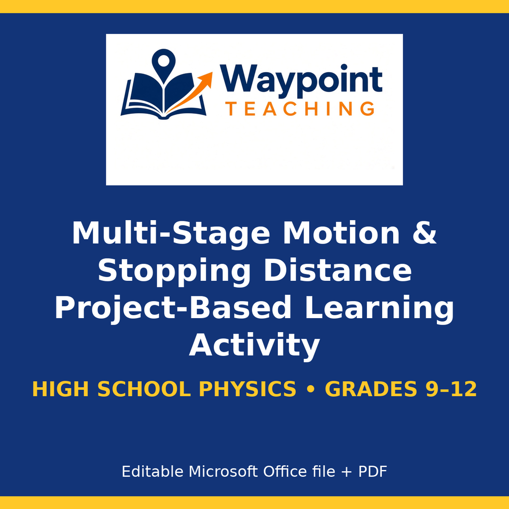 Multi-Stage Motion & Stopping Distance Project-Based Learning Activity cover