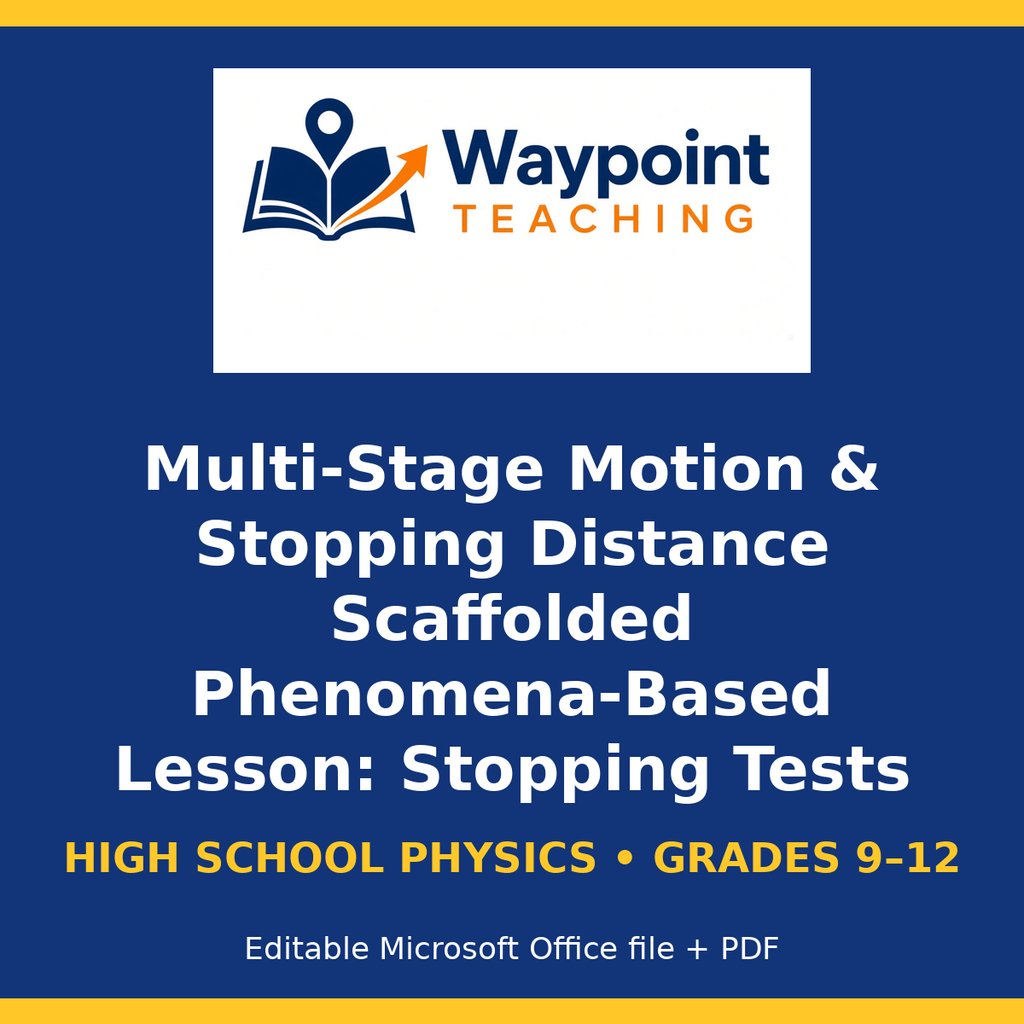 Multi-Stage Motion & Stopping Distance Scaffolded Phenomena-Based Lesson: Stopping Tests by the School Lot Presentation cover