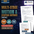 Multi-Stage Motion & Stopping Distance Spanish Unit Test cover