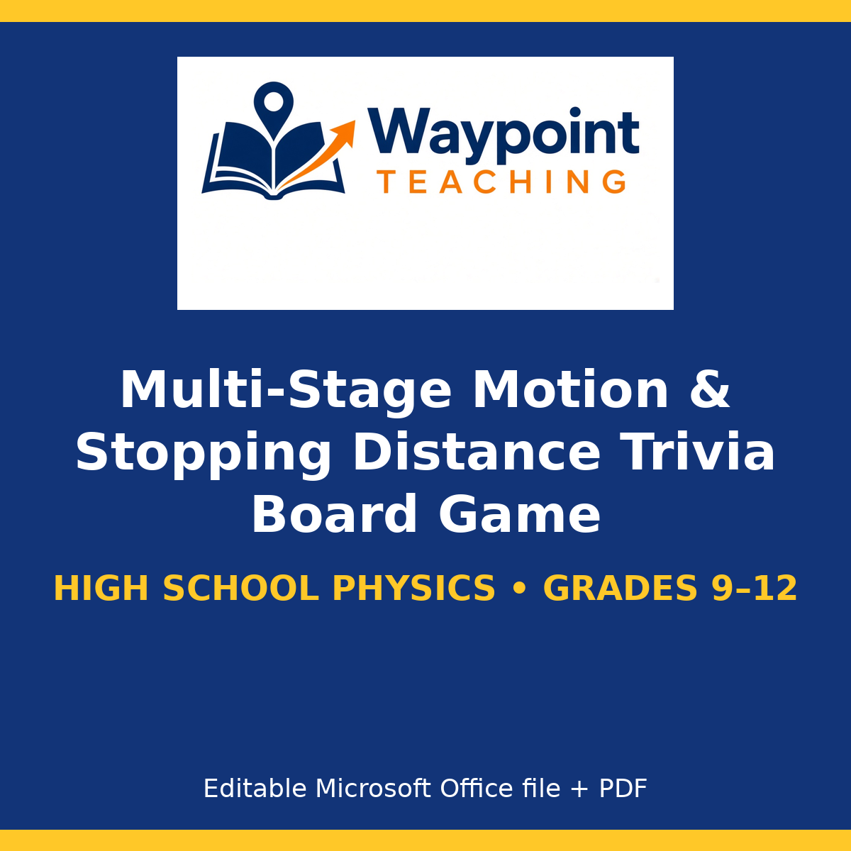Multi-Stage Motion & Stopping Distance Trivia Board Game cover