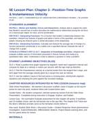 Position-Time Graphs & Instantaneous Velocity 5E Lesson Plan sample page