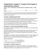 Position-Time Graphs & Instantaneous Velocity Guided Notes sample page