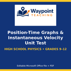 Position-Time Graphs & Instantaneous Velocity Unit Test cover