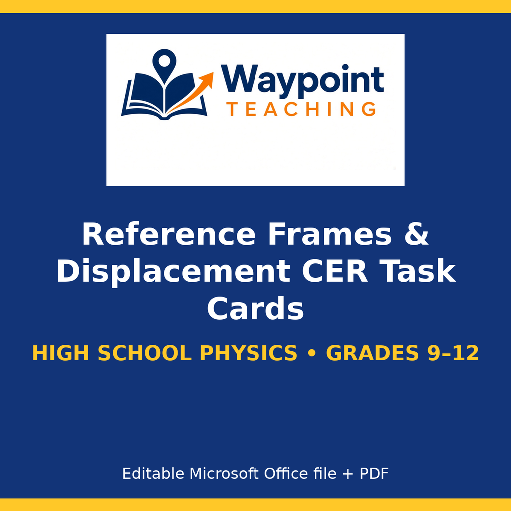 Reference Frames & Displacement CER Task Cards cover