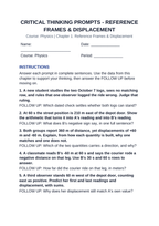 Reference Frames & Displacement Critical Thinking Prompts sample page