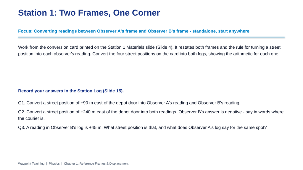 Reference Frames & Displacement Differentiation Stations sample page