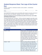 Reference Frames & Displacement Phenomena-Based Lesson: Two Logs of One Courier Run Student Response Sheet sample page