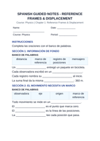 Reference Frames & Displacement Spanish Guided Notes sample page