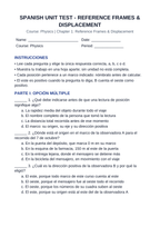 Reference Frames & Displacement Spanish Unit Test sample page