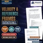 Relative Velocity & Reference Frames Spanish Reading Passage & Comprehension Questions cover