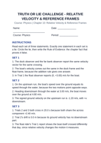 Relative Velocity & Reference Frames Truth or Lie Challenge sample page