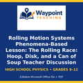 Rolling Motion Systems Phenomena-Based Lesson: The Rolling Race: Hoop, Disk, and a Can of Soup Teacher Discussion Guide cover