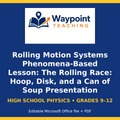 Rolling Motion Systems Phenomena-Based Lesson: The Rolling Race: Hoop, Disk, and a Can of Soup Presentation cover