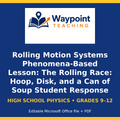 Rolling Motion Systems Phenomena-Based Lesson: The Rolling Race: Hoop, Disk, and a Can of Soup Student Response Sheet cover