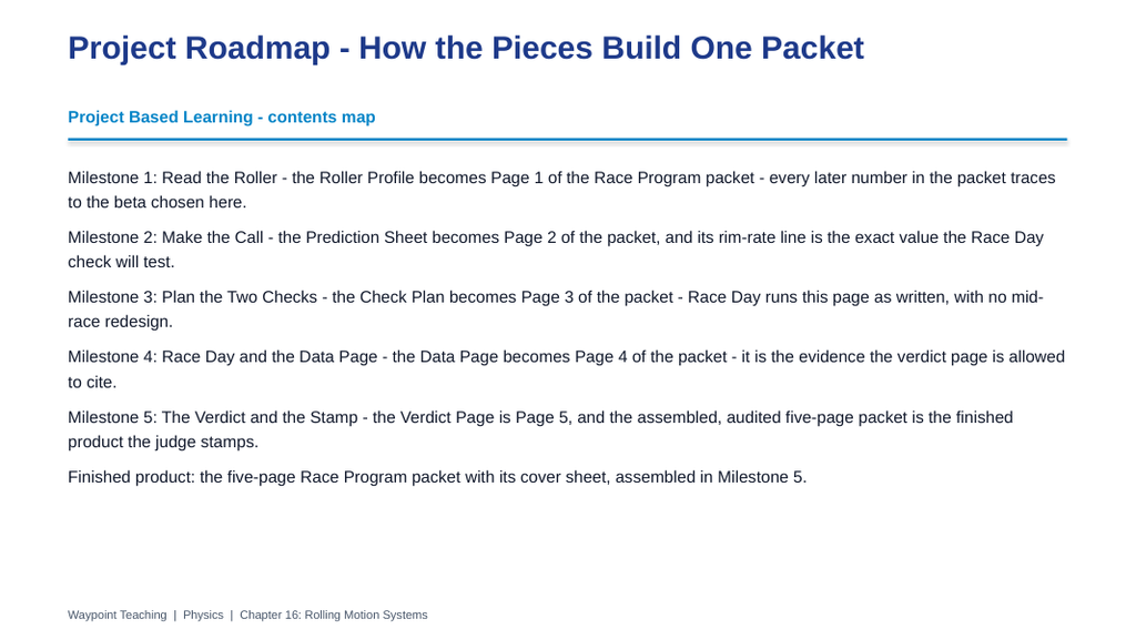 Rolling Motion Systems Project-Based Learning Activity sample page