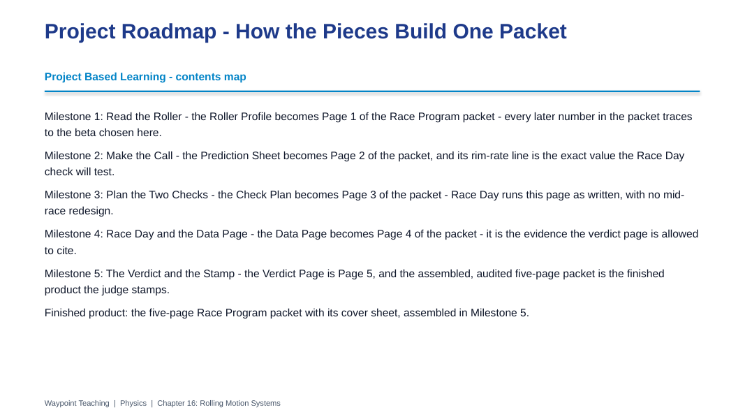 Rolling Motion Systems Project-Based Learning Activity sample page
