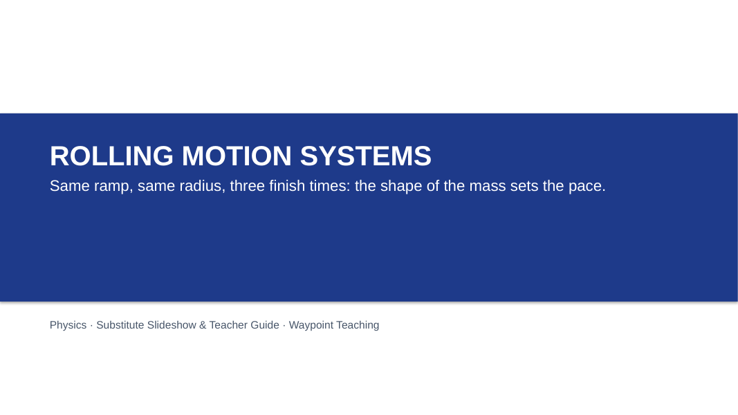 Rolling Motion Systems Substitute Slideshow & Teacher Guide sample page