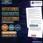 Rotational Kinematic Equations CER Task Cards cover