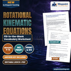Rotational Kinematic Equations Fill-in-the-Blank Vocabulary Worksheet cover