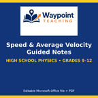 Speed & Average Velocity Guided Notes cover