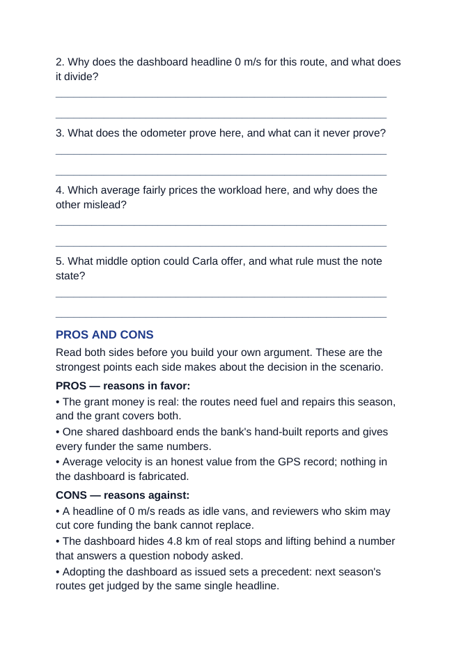 Speed & Average Velocity Real-World Case Study sample page