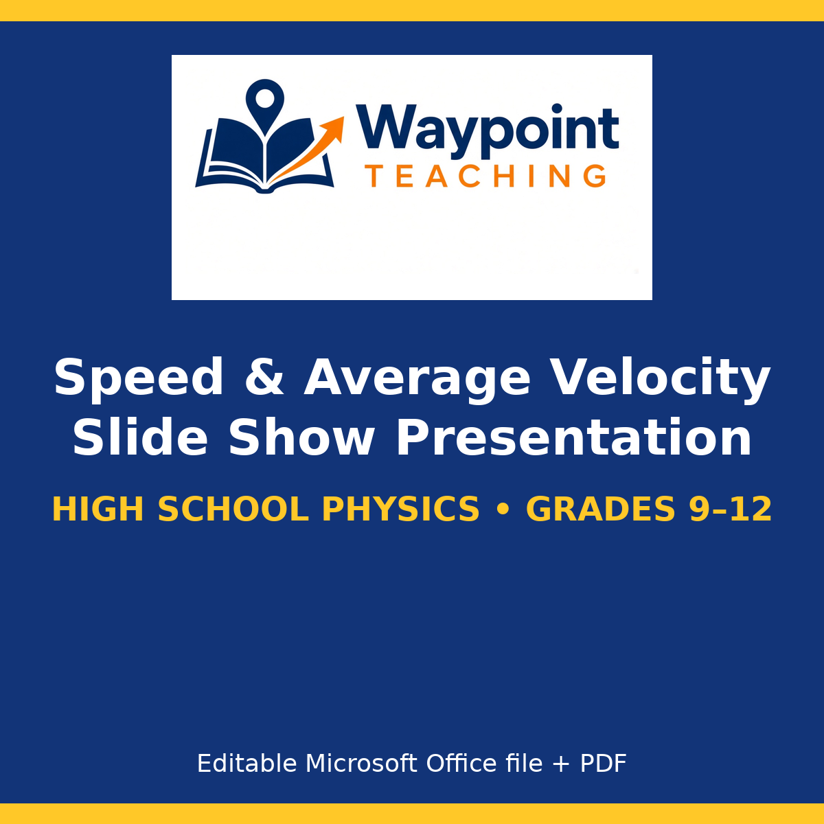 Speed & Average Velocity Slide Show Presentation cover