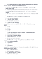Speed & Average Velocity Unit Test sample page