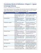 Speed & Average Velocity Vocabulary Words & Definitions sample page