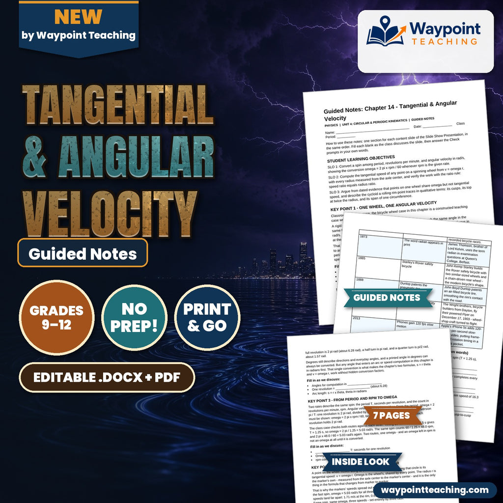 Tangential & Angular Velocity Guided Notes cover