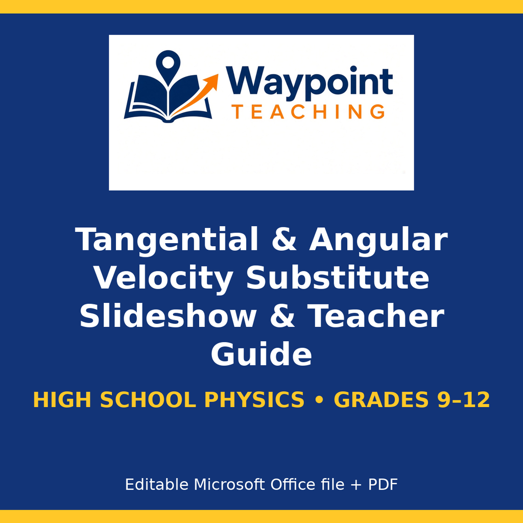 Tangential & Angular Velocity Substitute Slideshow & Teacher Guide cover
