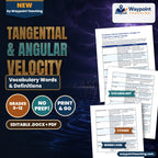 Tangential & Angular Velocity Vocabulary Words & Definitions cover