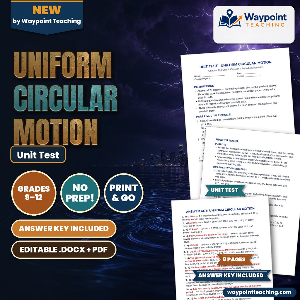 Uniform Circular Motion Unit Test cover