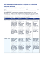 Uniform Circular Motion Vocabulary Choice Board sample page