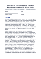 Vector Addition & Component Resolution Spanish Reading Passage & Comprehension Questions sample page