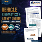 Vehicle Kinematics & Safety Design Vocabulary Choice Board cover