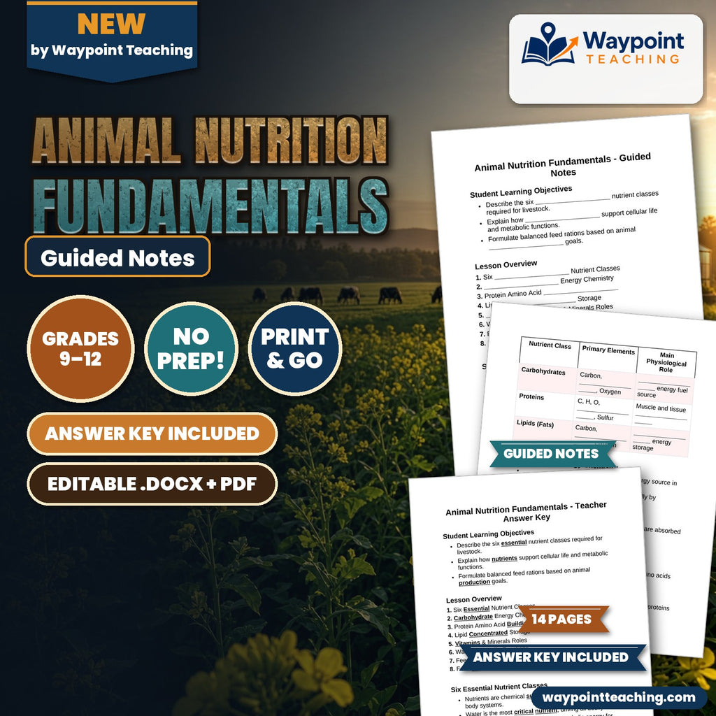 Animal Nutrition Fundamentals Guided Notes cover