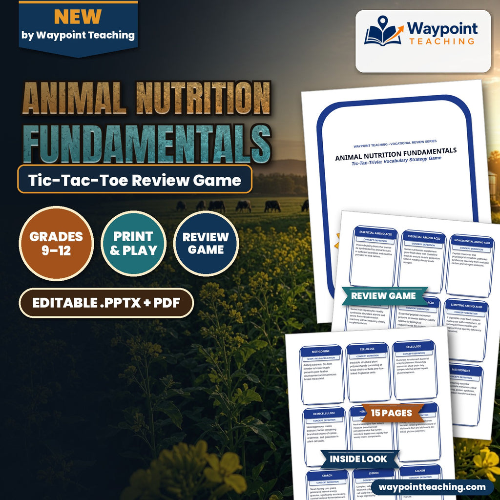 Animal Nutrition Fundamentals Tic-Tac-Toe Review Game cover