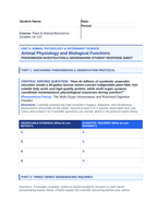 Animal Physiology & Biological Functions Phenomena-Based Lesson: The Multi-Organ Homeostasis and Ruminant Digestion Paradox Student Response Sheet sample page
