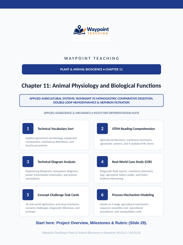 Animal Physiology & Biological Functions Project-Based Learning Activity sample page