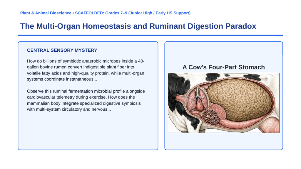 Animal Physiology & Biological Functions Scaffolded Phenomena-Based Lesson: The Multi-Organ Homeostasis and Ruminant Digestion Paradox Presentation sample page