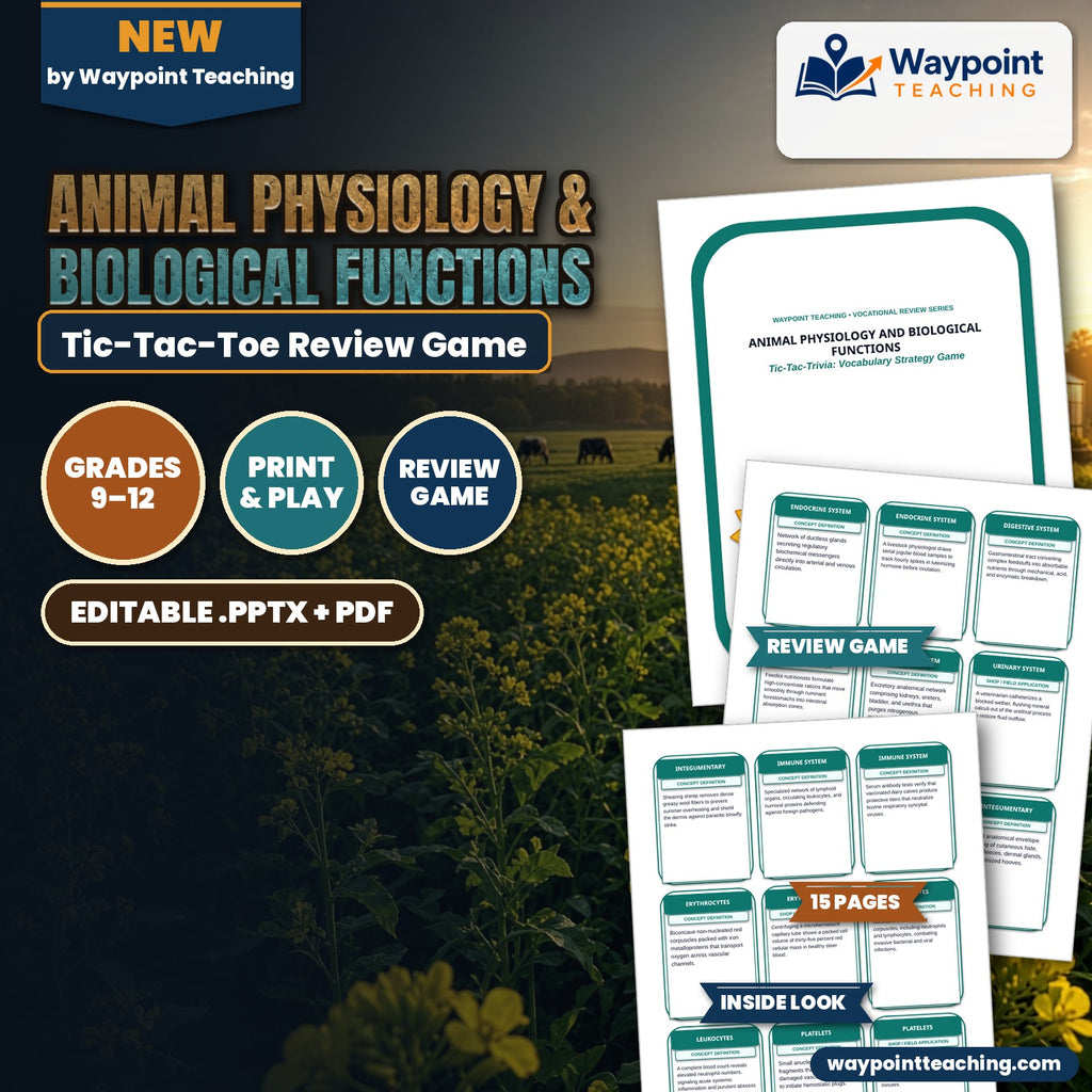 Animal Physiology & Biological Functions Tic-Tac-Toe Review Game cover