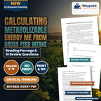 Calculating Metabolizable Energy ME from Gross Feed Intake Reading Worksheet cover
