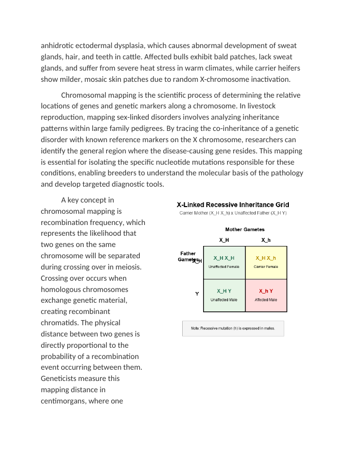 Chromosomal Mapping of Sex-Linked Genetic Disorders Reading Worksheet sample page