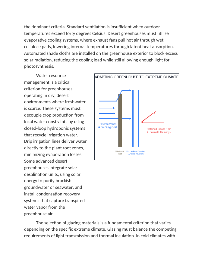 Criteria for Adapting Greenhouse Technology to Extreme Climates Reading Worksheet sample page