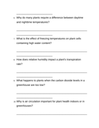 Environmental Effects on Plant Growth Bell Ringers & Exit Tickets sample page