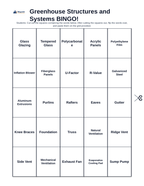Greenhouse Structures & Systems BINGO Review Game sample page